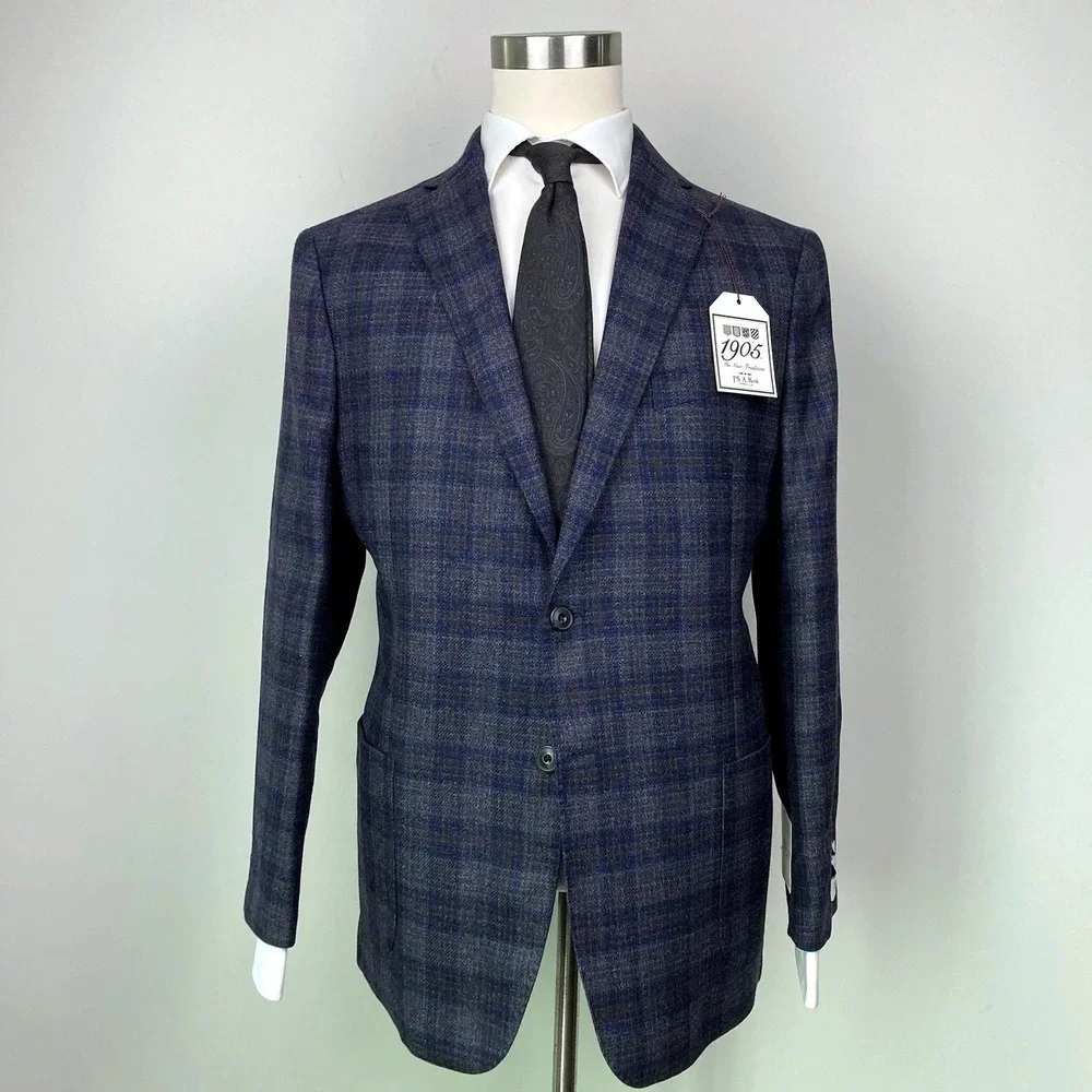 46R JOS A BANK 1905 Men's Blazer SportCoat Jacket Check Wool C080680